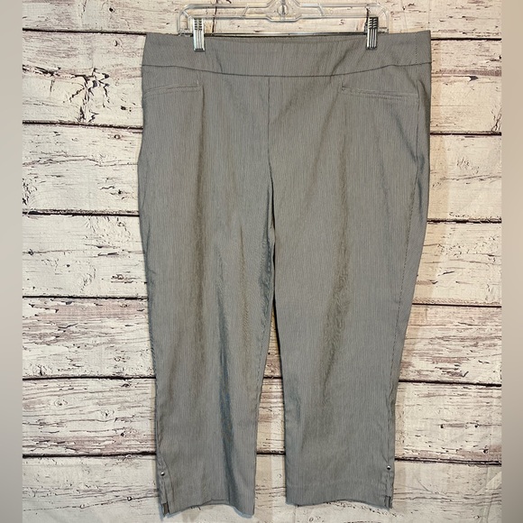 HILARY RADLEY Cropped Pinstripe Pants-XL